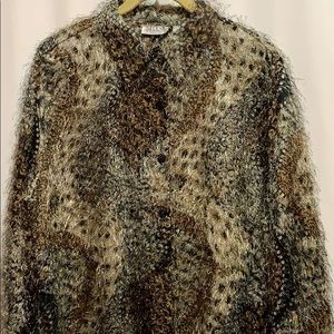 SELENE SPORT BLOUSE SZ 2X ANIMAL PRINT POLY